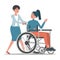 Disabled woman in the wheelchair vector isolated