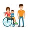 Disabled young woman in wheelchair with her son and husband.