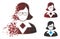 Disappearing Pixel Halftone Teacher Lady Icon