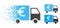 Disappearing Pixelated Halftone Euro Truck Icon