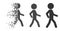 Disappearing Pixelated Halftone Walking Child Icon