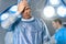 Disappointed doctor at operating theatre