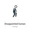 Disappointed human vector icon on white background. Flat vector disappointed human icon symbol sign from modern feelings