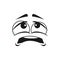 Disappointed indifferent emoticon, emoji bad mood