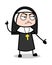 Disappointment - Cartoon Nun Lady Vector Illustration