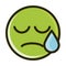 Disappointment funny smiley emoticon face expression line and fill icon