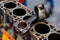 Disassemble engine block vehicle. Motor capital repair