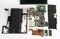 Disassembled laptop, basic components of notebook, screen, keyboard, processor,  motherboard, internal  hard disk drive, CPU fan