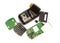 Disassembled mobile phone parts
