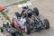 Disassembled RC model racing cars. Model cars without top