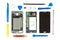Disassembled smartphone with phone tool on white background, Repair Service, isolated