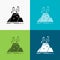 disaster, eruption, volcano, alert, safety Icon Over Various Background. glyph style design, designed for web and app. Eps 10