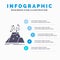 disaster, eruption, volcano, alert, safety Infographics Template for Website and Presentation. GLyph Gray icon with Blue