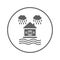 Disaster, flood, home insurance gray vector icon