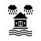 Disaster, flood, home insurance icon / black color