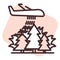 Disaster forest fire, icon