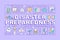 Disaster preparedness word concepts purple banner