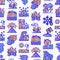 Disasters seamless pattern with thin line icons: earthquake, tsunami, tornado, hurricane, flood, landslide, drought, snowfall,