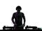 Disc jockey man silhouette