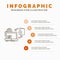 Disc, online, game, publish, publishing Infographics Template for Website and Presentation. Line Gray icon with Orange infographic