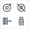 disc tool line line icons. linear set. quality vector line set such as boot, eject, disabled