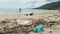 Discarded plastic bottle pollution on ocean sea ecosystem,environmental waste