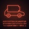 Discharged electric car neon light icon