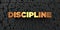 Discipline - Gold text on black background - 3D rendered royalty free stock picture