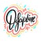 Discipline word. Hand drawn vector illustration. Isolated