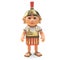 Disciplined Roman centurion soldier stands to attention, 3d illustration