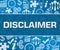 Disclaimer Business Symbols Texture Blue Background Square