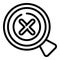 Disclaimer magnifier icon outline vector. Document contract