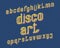 Disco Art typeface. Retro font. Isolated english alphabet