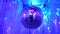 Disco Background with Shiny Retro Disco Ball. Great Background for Disco Party or Small Karaoke Event. Blue Theme. Blue
