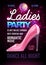 Disco ball background. Disco ladies party poster. Womens day party