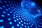 Disco ball with blue illumination