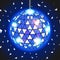 Disco ball covered with a variety of flat mirrors for light interesting decoration of parties and nightclubs.