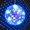 Disco ball covered with a variety of flat mirrors for light interesting decoration of parties and nightclubs.