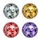 Disco ball. Mirror reflected circle glamorous ball for night club dance party decent vector realistic template