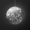 Disco ball mirror. Sphere soffit reflection disco music party silver glitter realistic celebration element, retro halo