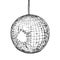 Disco Ball Night Club Equipment Monochrome Vector