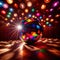 Disco ball, party light accessory, bright glowing sparkling sphere