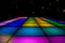 Disco dance floor with colorful lighting