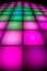 Disco dance floor with colorful lighting