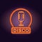 Disco emblem neon lights