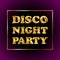 Disco night party vector Gold letter metallic balloons. characters in the air. For celebration, date, invitation, event, card. Shi