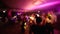 Disco party all night long with defocused view of great wedding party