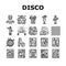 disco party music night dance icons set vector