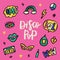 Disco pop 90s stile doodle sticker set