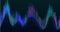Disco rainbow colored music sound waves for equalizer or waveform design, vector illustration of musical pulse